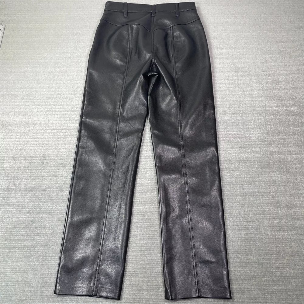 Wilfred Pants Women 2 Black Rebel Vegan Leather High Rise Straight Artizia
